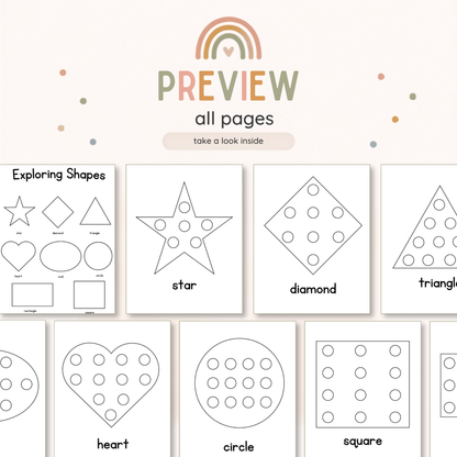 Star shape page with dot marker circles for toddler activity