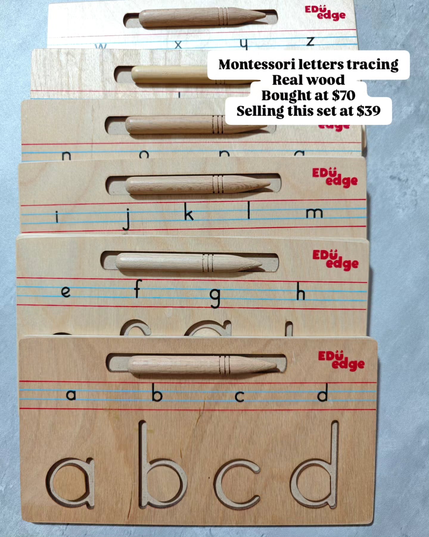 Montessori Letter Tracing Wood Board